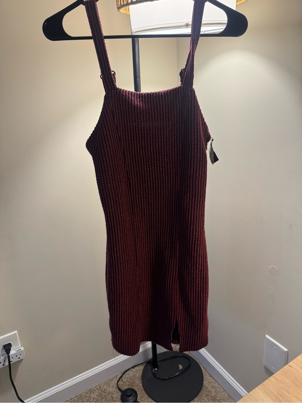 Forever 21 Burgundy Ribbed Knit Mini Dress